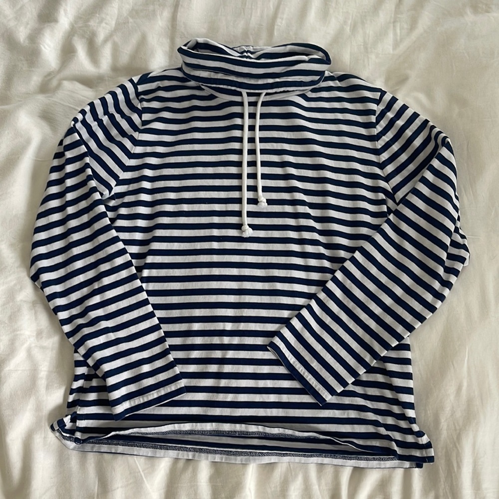 J. Crew Factory Navy Striped Sweatshirt Size Medium
